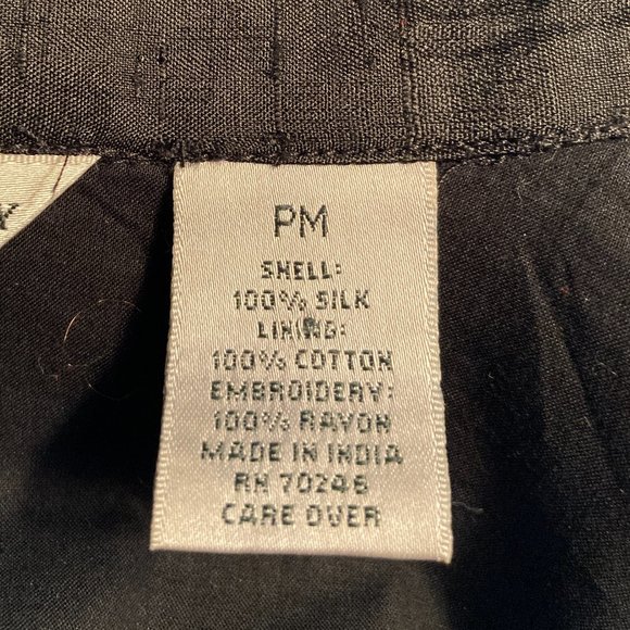 Laura Ashley Petite Vintage Embroidered Silk Shantung Shirt/Overshirt - Picture 7 of 8